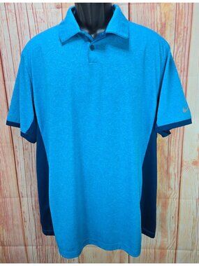 Nike Mens Golf Dri-Fit Tour Blue Performance Polo Large